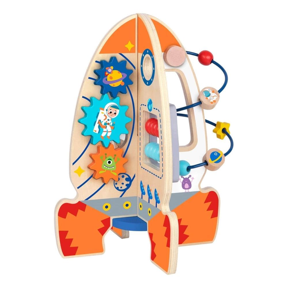 Foguete de Atividades Tooky Toy Brinquedo Educativo Madeira