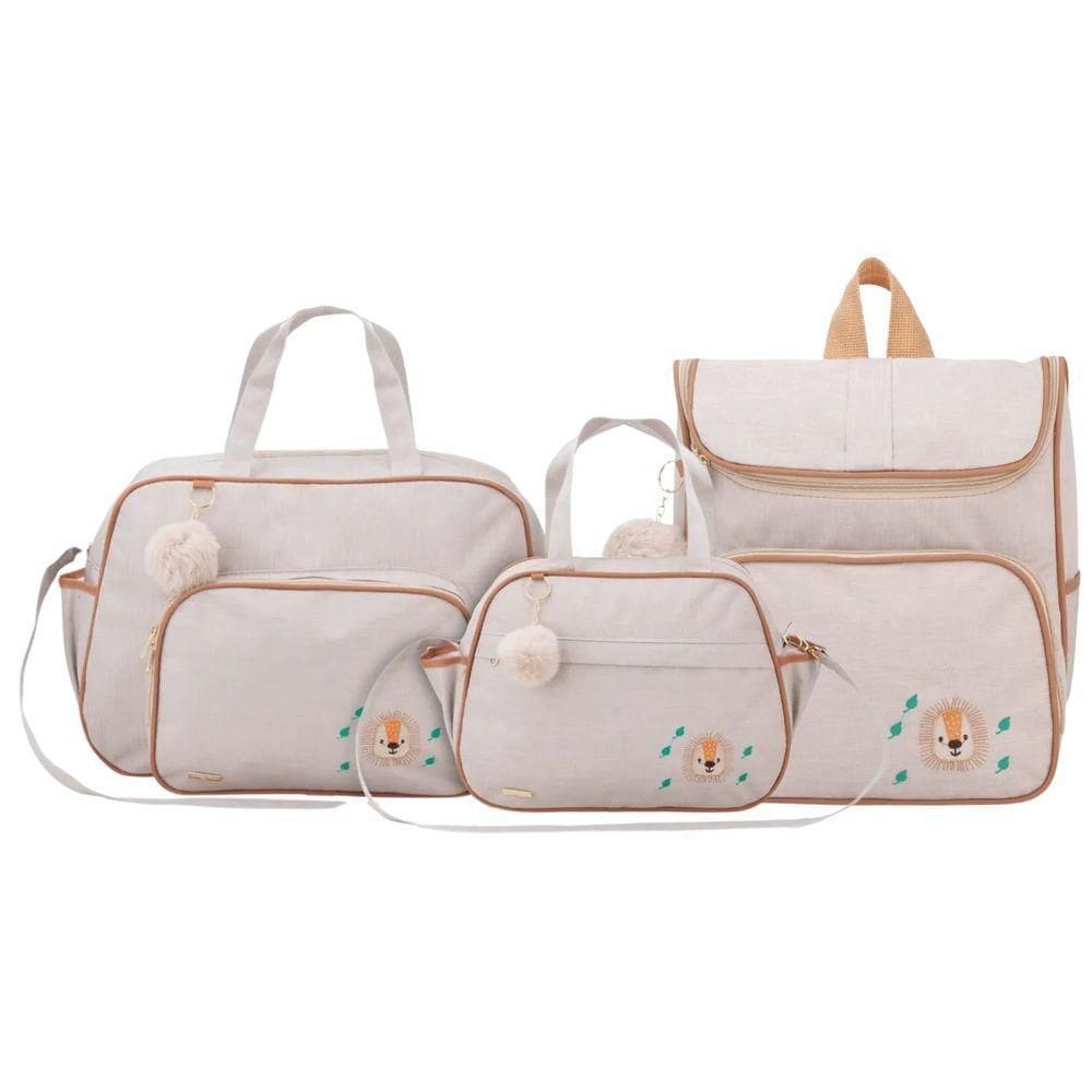 Kit Bolsas Maternidade Espera Feliz Garden Bege