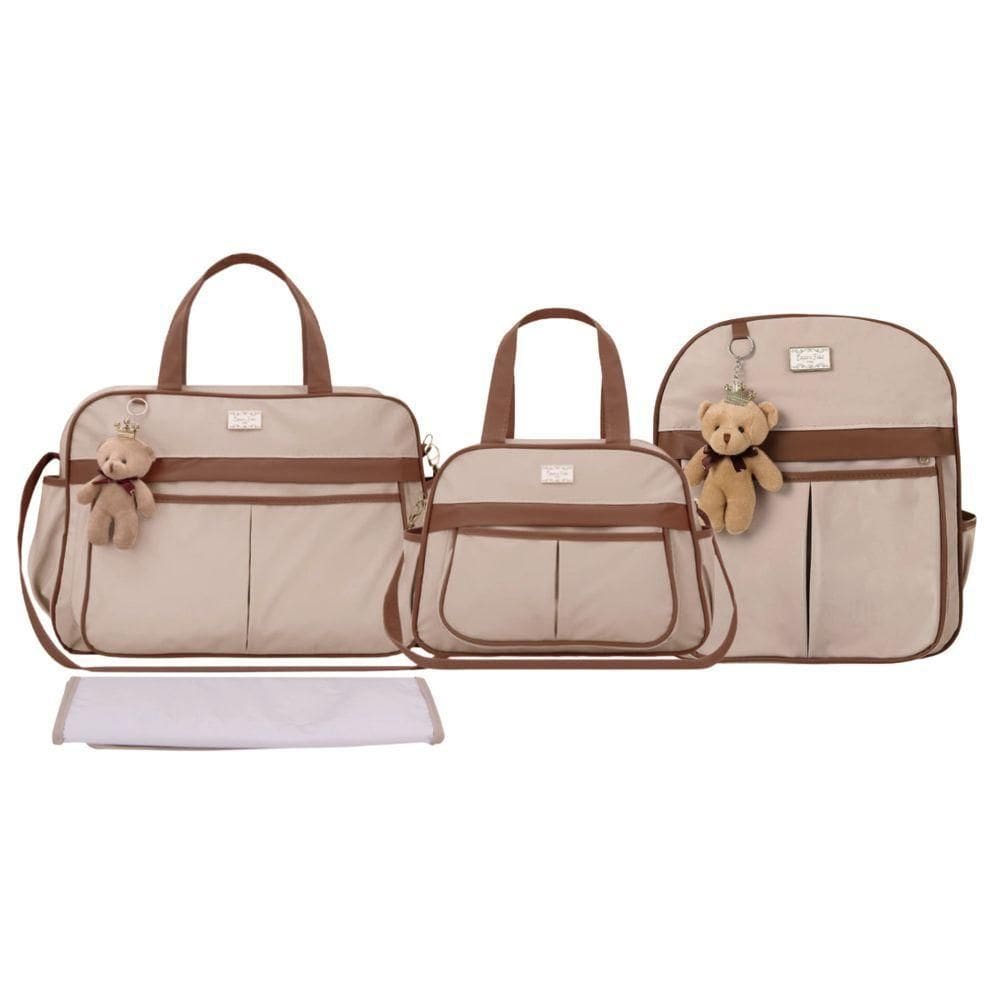 Kit Bolsas Maternidade Espera Feliz Luxo Hope Bege