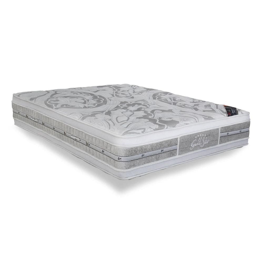Colchão Casal Espuma Látex Molas Ensacadas Super Luxo Double Face Euro Pillow (138x188x36) - Castor