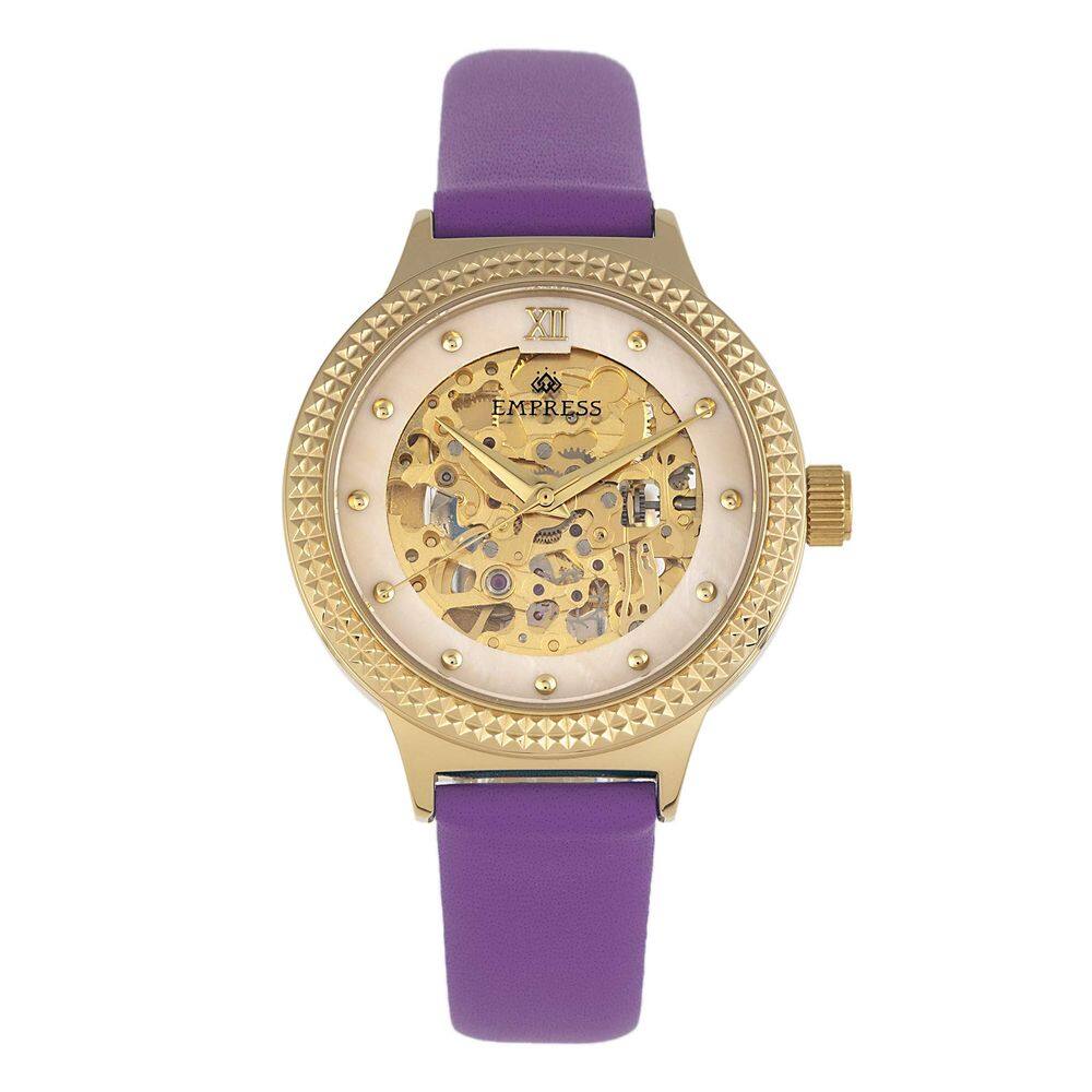 Relógio Empress Alice EMPEM3205 MOP automático Skeleton Purple