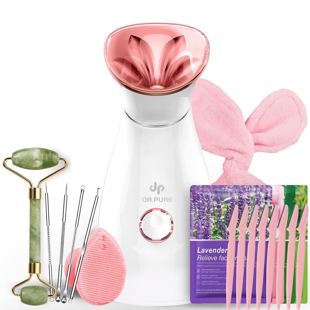 sistema de vaporização facial Dr. Pure Nano Ionic com 17 ferramentas para cuidados com a pele