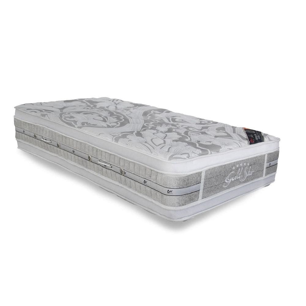 Colchão Solteiro Espuma Látex Molas Ensacadas Super Luxo Double Face Euro Pillow (78x188x36) - Castor