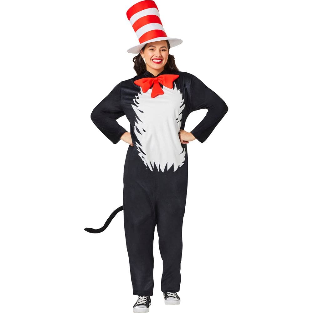 Traje InSpirit Designs Dr. Seuss Adult Cat in the Hat Union Suit