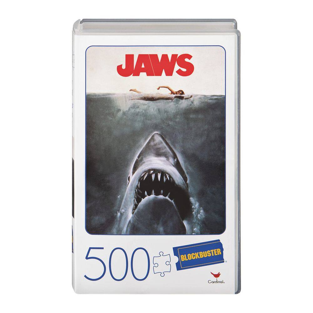 Puzzle Spin Master Jaws Movie 500 peças com estojo VHS retrô