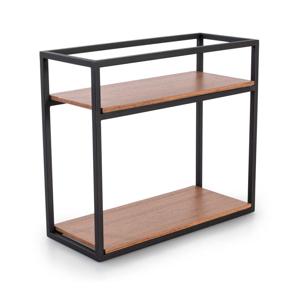Estante De Parede Linha Frame Organizador Aço e Madeira Mdf