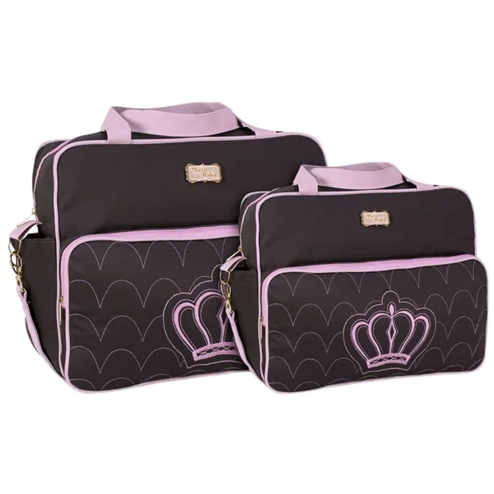 Kit Bolsas Maternidade Baby Royal Marrom E Rosa