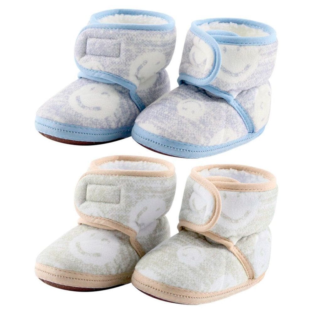 Kit 2 Pares de Pantufas Sapatinhos Infantil Bebe Forrada com fecho aderente