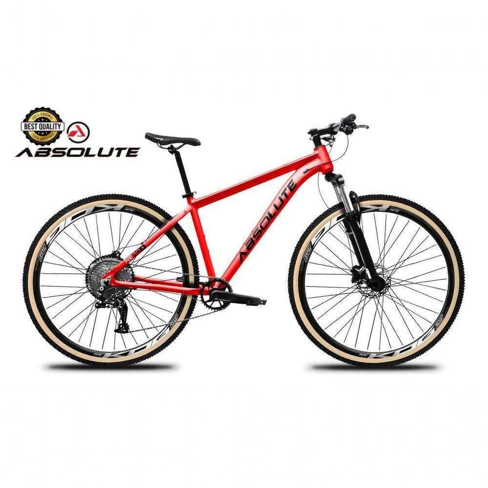 Bike Aro 29 Nero 5 Peças Inteira Absolute 12v Hollowtech Garfo Trava Remota Pneu Faixa Freio Hidráulico. Vermelho Tam.17