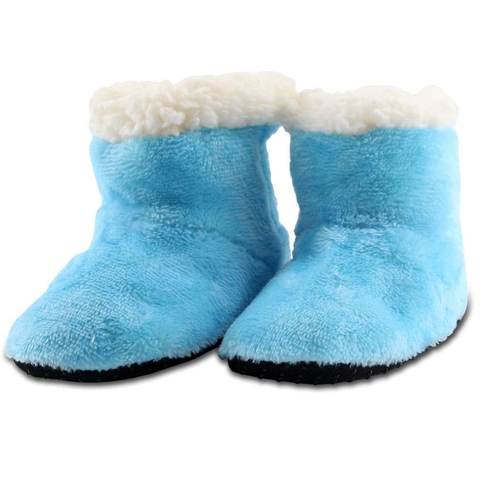 Pantufa Infantil Bebe Azul Peluciada com fecho aderente