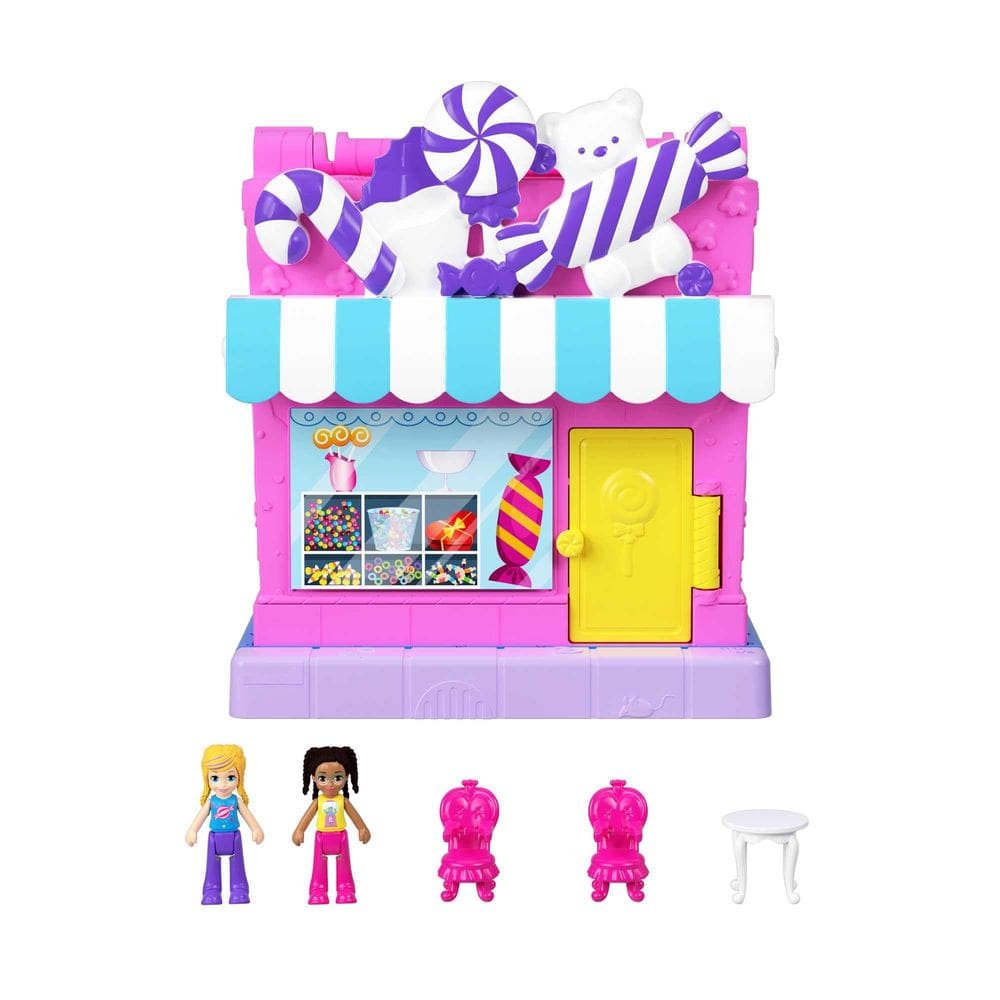 Conjunto de brinquedos Polly Pollyville Sweet Store com 2 microbonecas