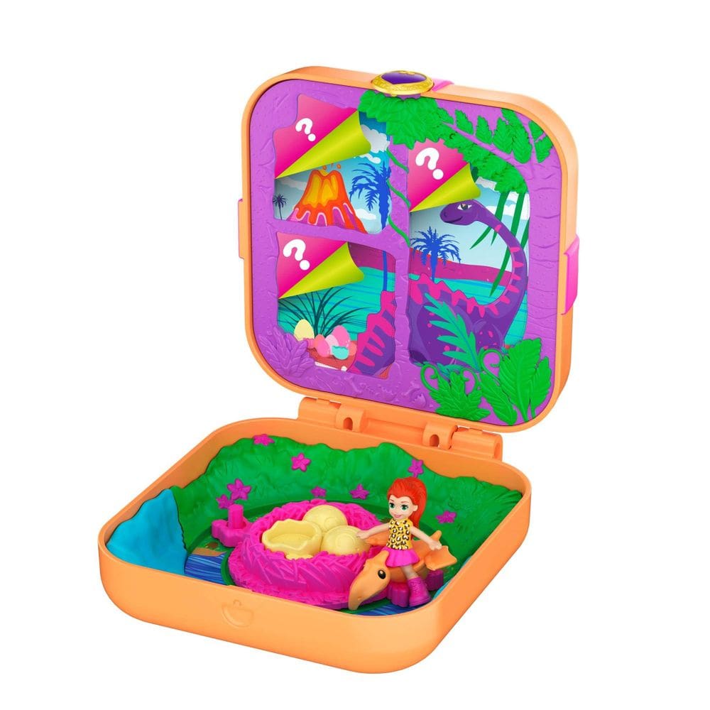 Conjunto de brinquedos Polly Hidden Hideouts Lila Dino Discovery