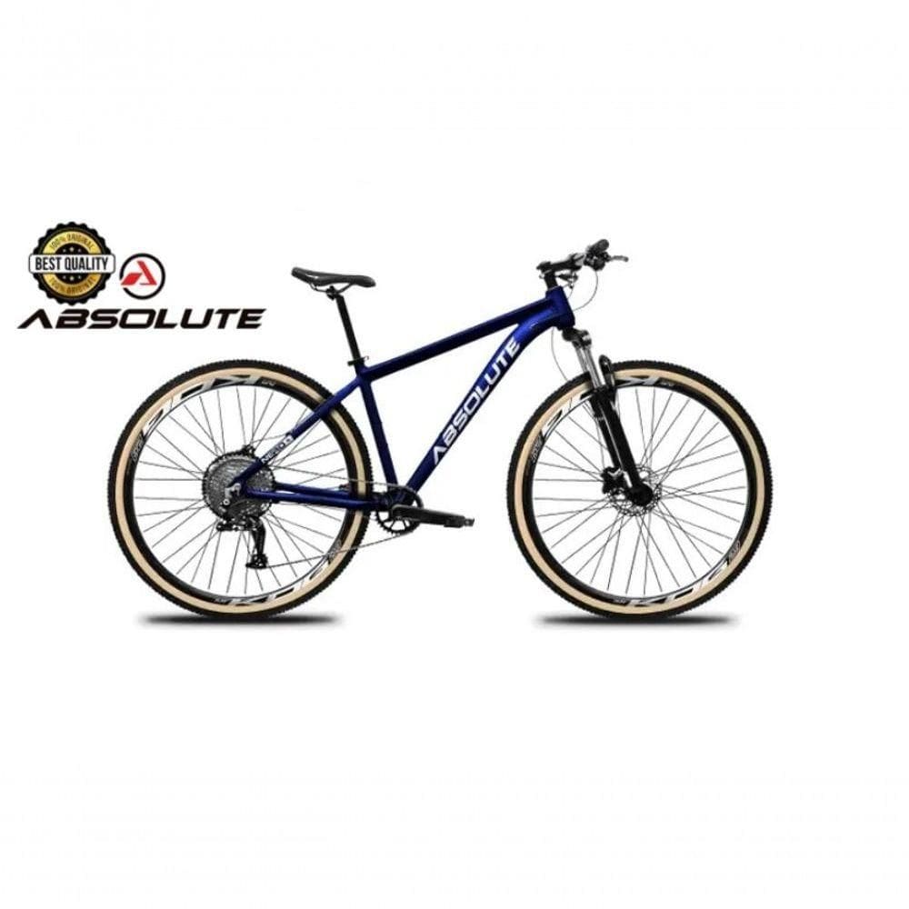Bike Aro 29 Nero 5 Peças Inteira Absolute 12v Hollowtech Garfo Trava Remota Pneu Faixa Freio Hidráulico. Azul Tam.17