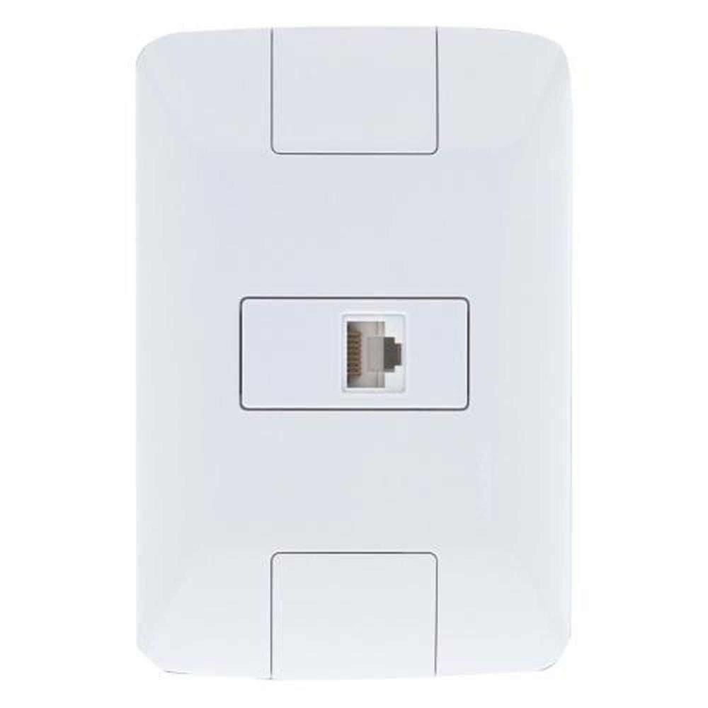 Tomada Fone Americano Rj11 - Conjunto Linha Aria Tramontina - Branco - Modular - Fixação Facilitada