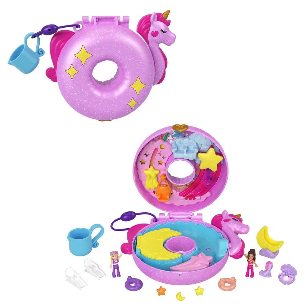 Conjunto de brinquedos Polly Sparkle Cove Adventure Unicorn Floatie