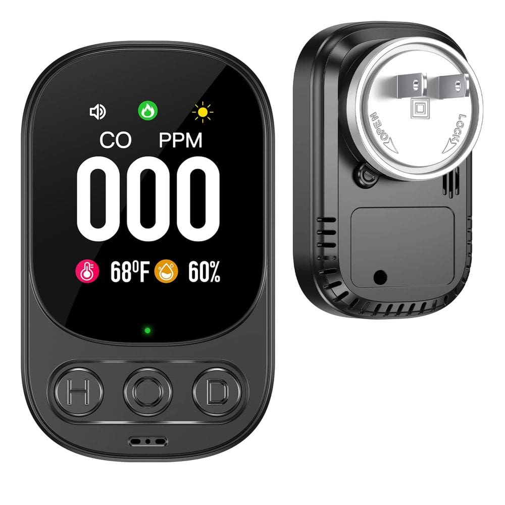 Detector de monóxido de carbono Lunarlipes HD08 Plug-in 3 em 1