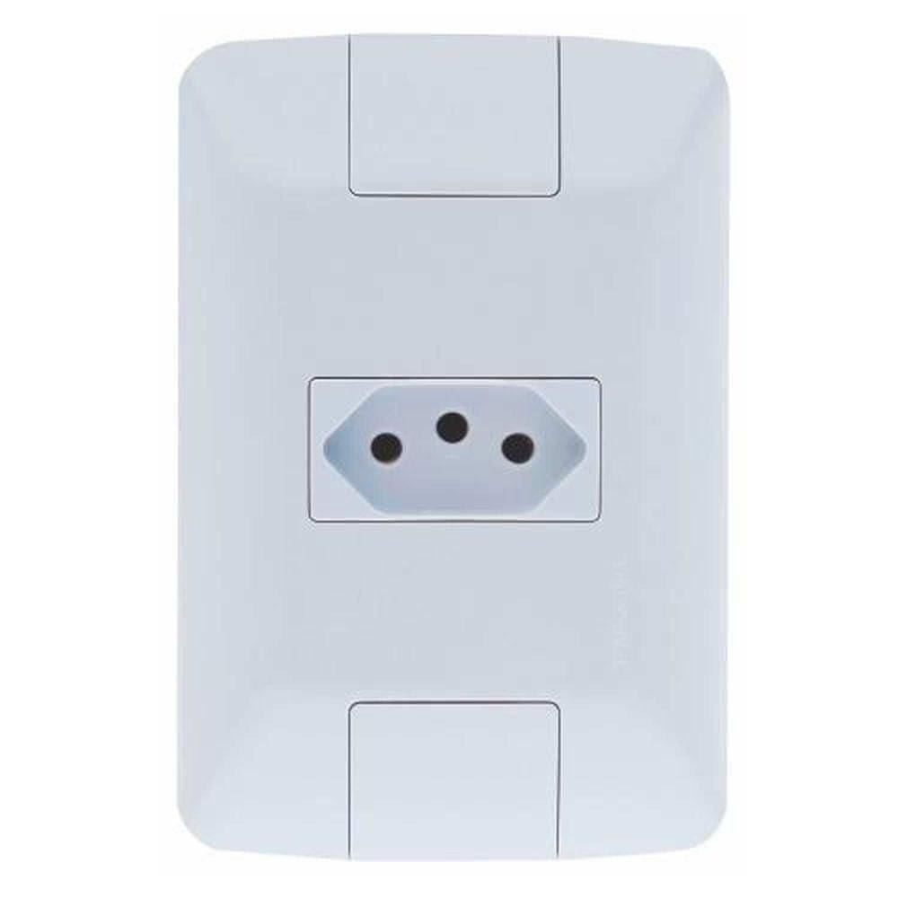 Conjunto Tomada 20a Linha Aria Tramontina Placa Branca Modular Suporte Fixação Facilitada