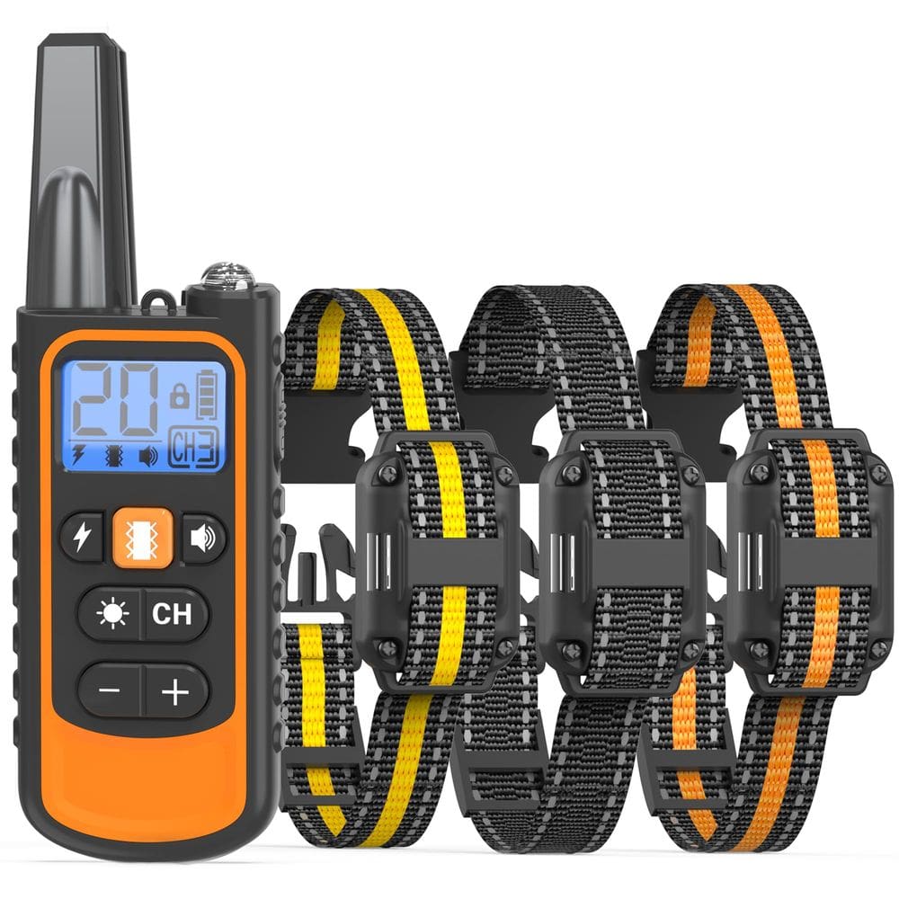Coleira de choque para cães Doparet, pacote com 3 unidades, recarregável, impermeável