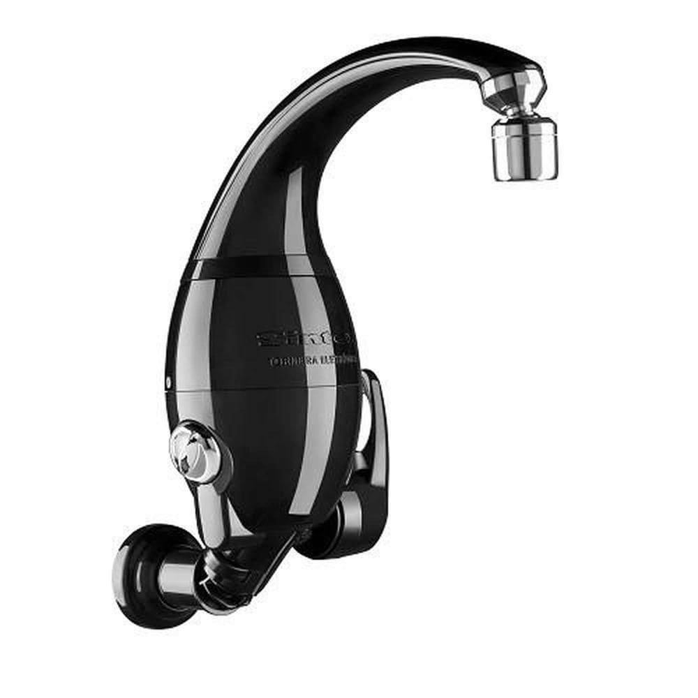 Torneira Eletrônica Preta 220v 6500w - Resistência Rel265 - Bica Móvel - Parede/balcão