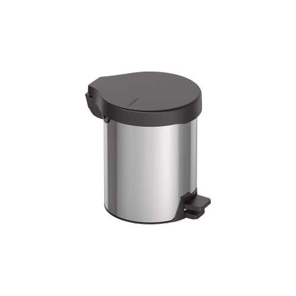 Lixeira Inox Pedal 5 Litros Tramontina - Aço Inox Aisi 430 - Polido - Pegador Para Transporte