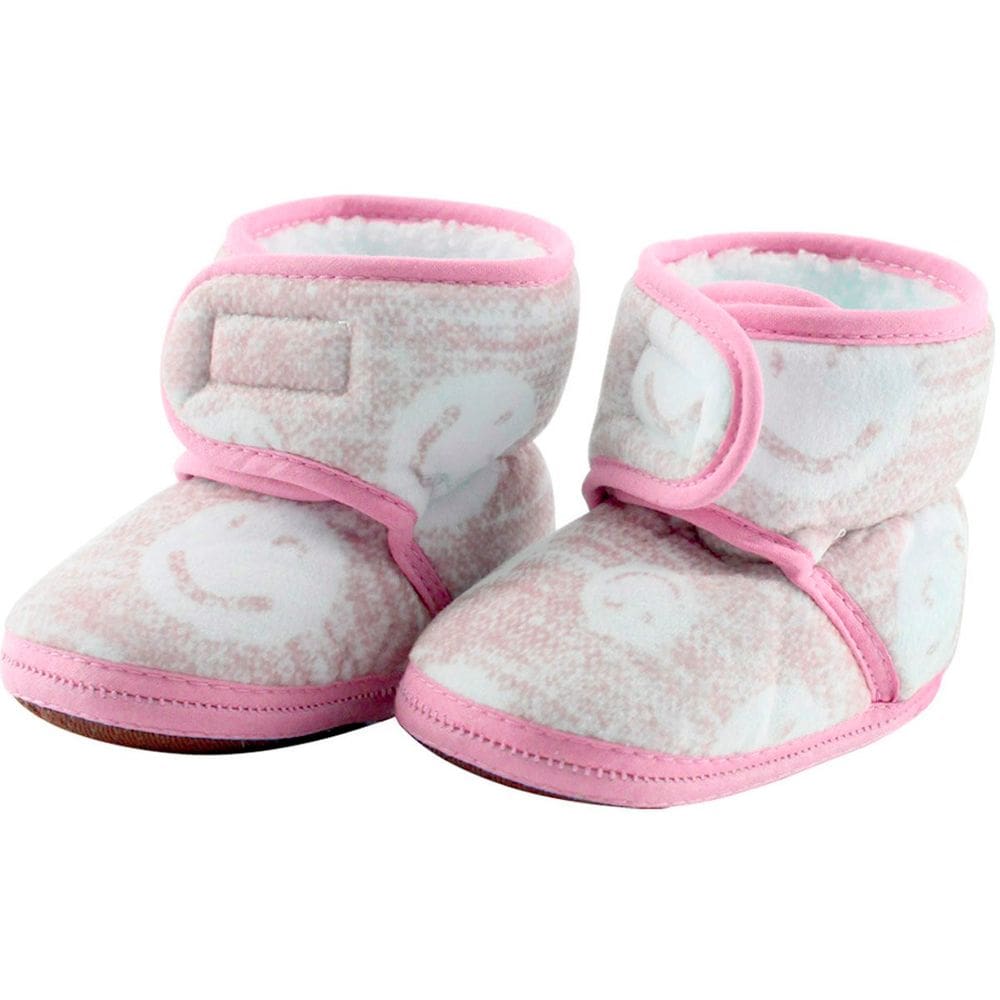Pantufa Sapato Infantil Bebê Forrada Com fecho aderente 0 a 12 Meses