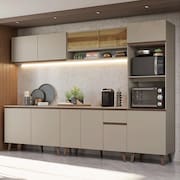 Armário de Cozinha Completa 300 cm Crema Nice Madesa 01
