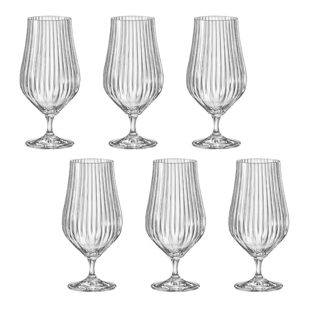 Jogo 6 Taças Cristal Cerveja 540 Ml Linha Tulipa Optic