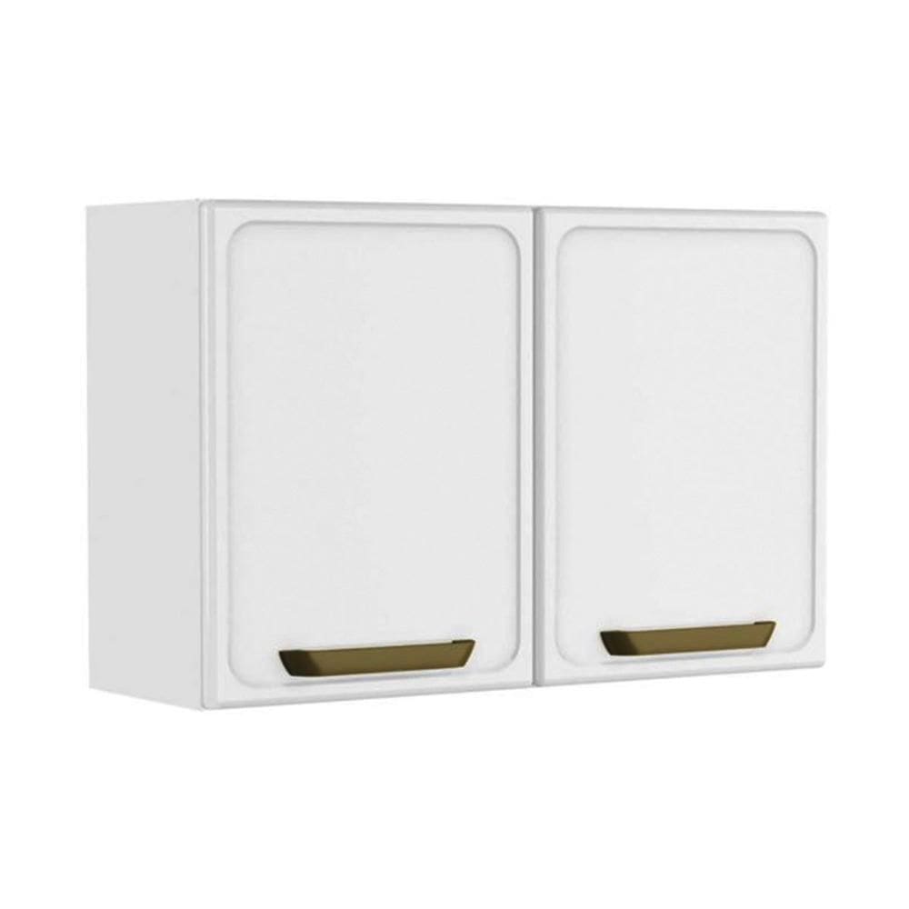 Armário Aéreo Cozinha Modulado Bella c/ 2 Portas 80cm Branco - Bertolini