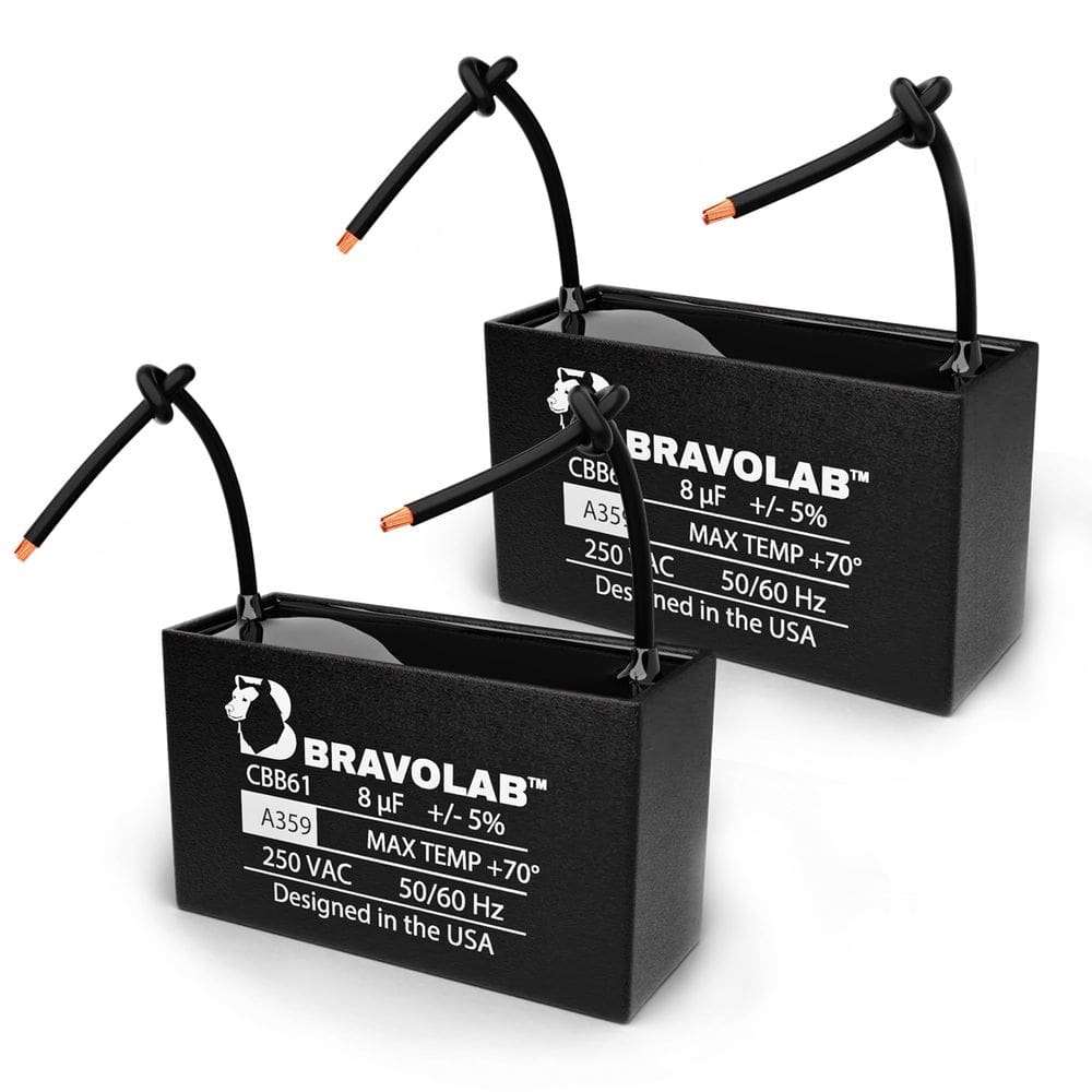 Capacitor de ventilador de teto Bravo Lab CBB61 8µF 250VAC 50/60Hz