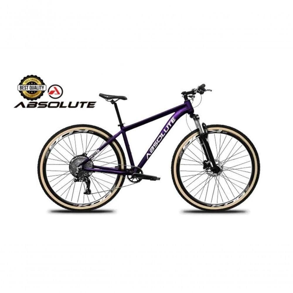 Bicicleta Aro 29 Nero 5 Peças Inteira Absolute 12v Garfo Trava Remota K7 Pneu Faixa Freio Hidráulico. Roxo Tam.13.8