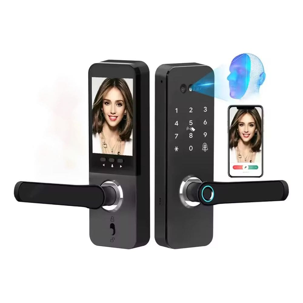 Fechadura Digital Eletrônica Reconhecimento facial biometria mini ideal apartamento Wifi - SA-FD25