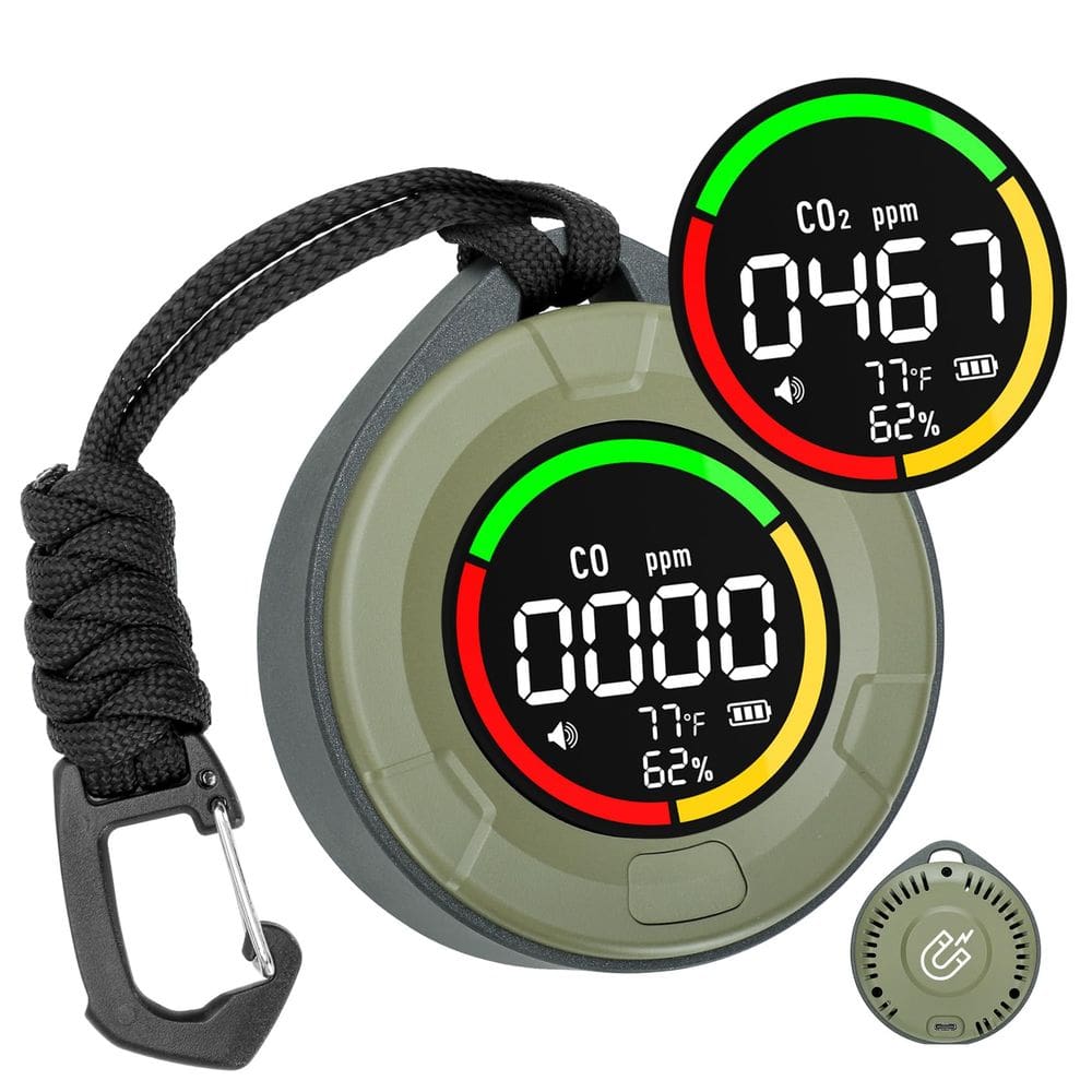 Monitor de monóxido de carbono e dióxido de carbono Lunarlipes 4 em 1