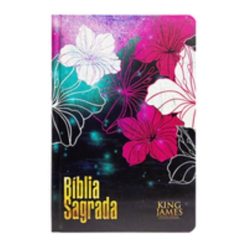 Bíblia slim KJA - floral magenta