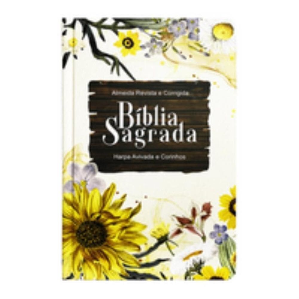 Bíblia slim ARC harpa e corinhos - girassol