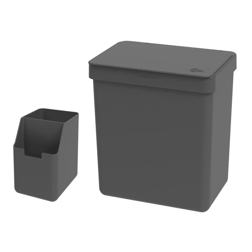 Kit Cozinha Organizador Porta Detergente Lixeira com Tampa 2,5L Single grafite - Coza