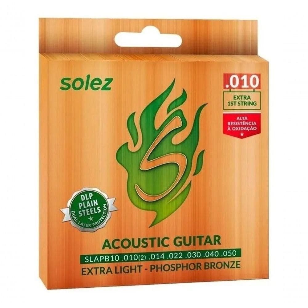 Jogo De Cordas P-violão Solez P.bronze 0.010”-0.050” Slapb10