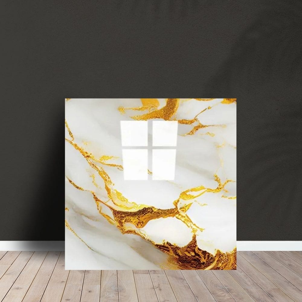 30 Placas Adesiva Parede Painel Dourado Mármore 60x60cm Top