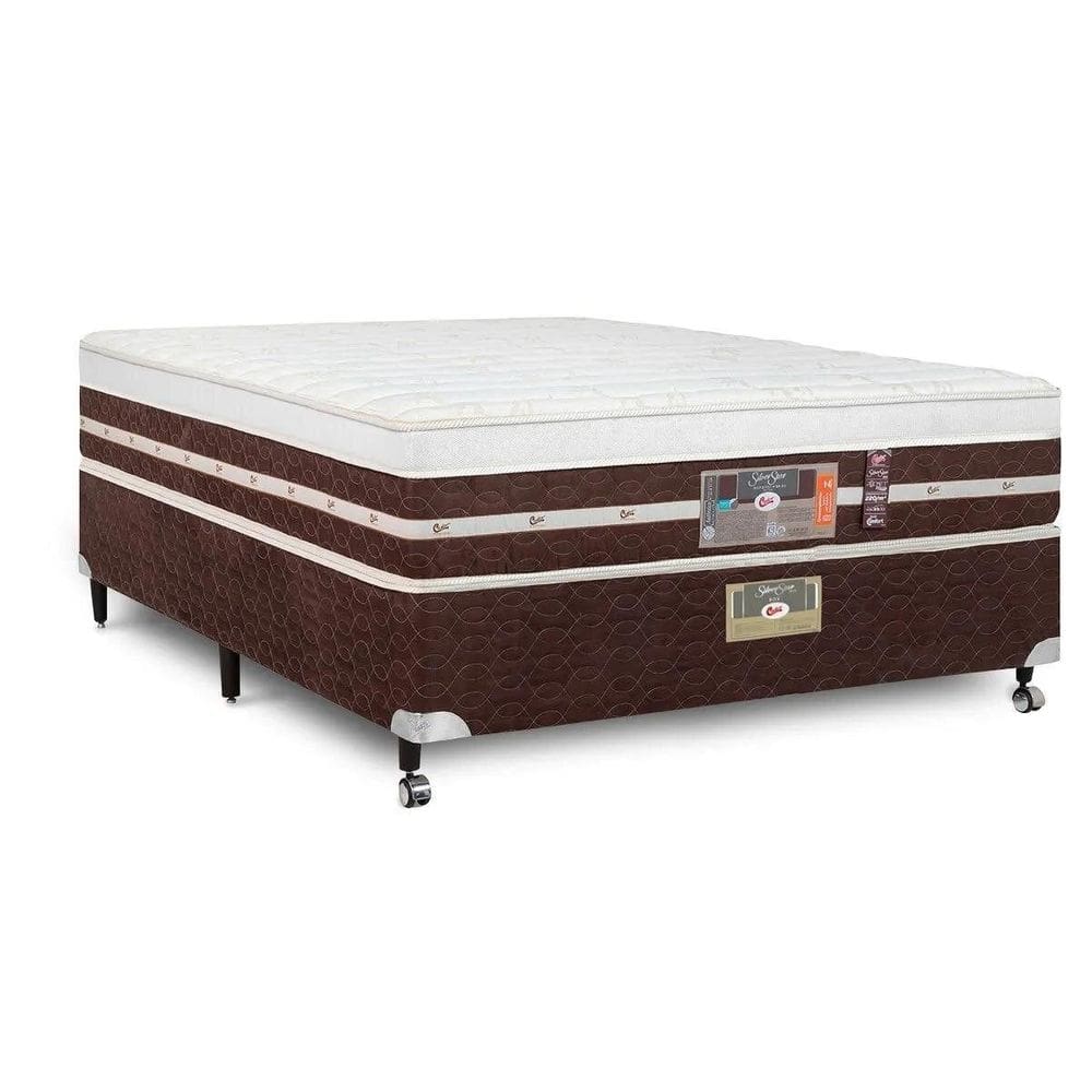 Cama Box Casal Castor Silver Star Air One Face  Hibrido 138x188x59 + Box Castor