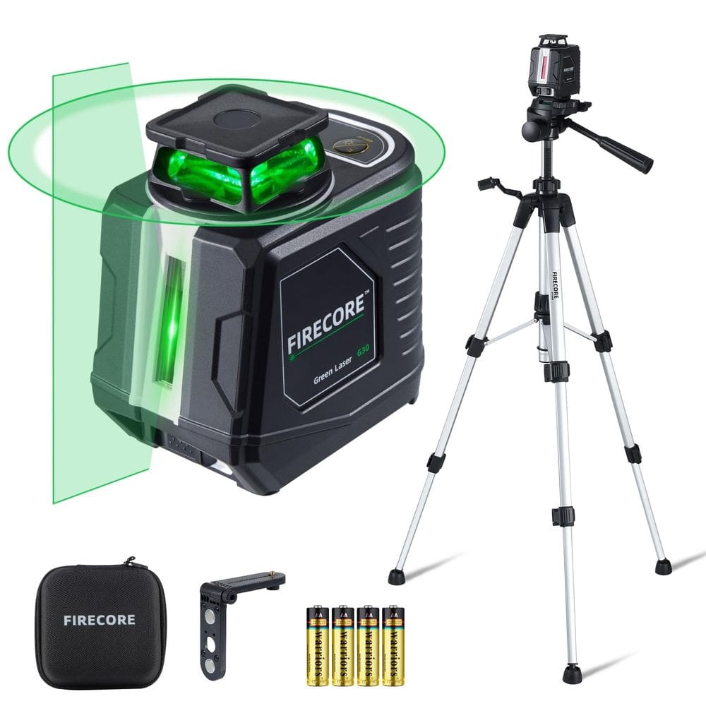 Nível a laser Firecore 360° com autonivelamento com tripé e baterias