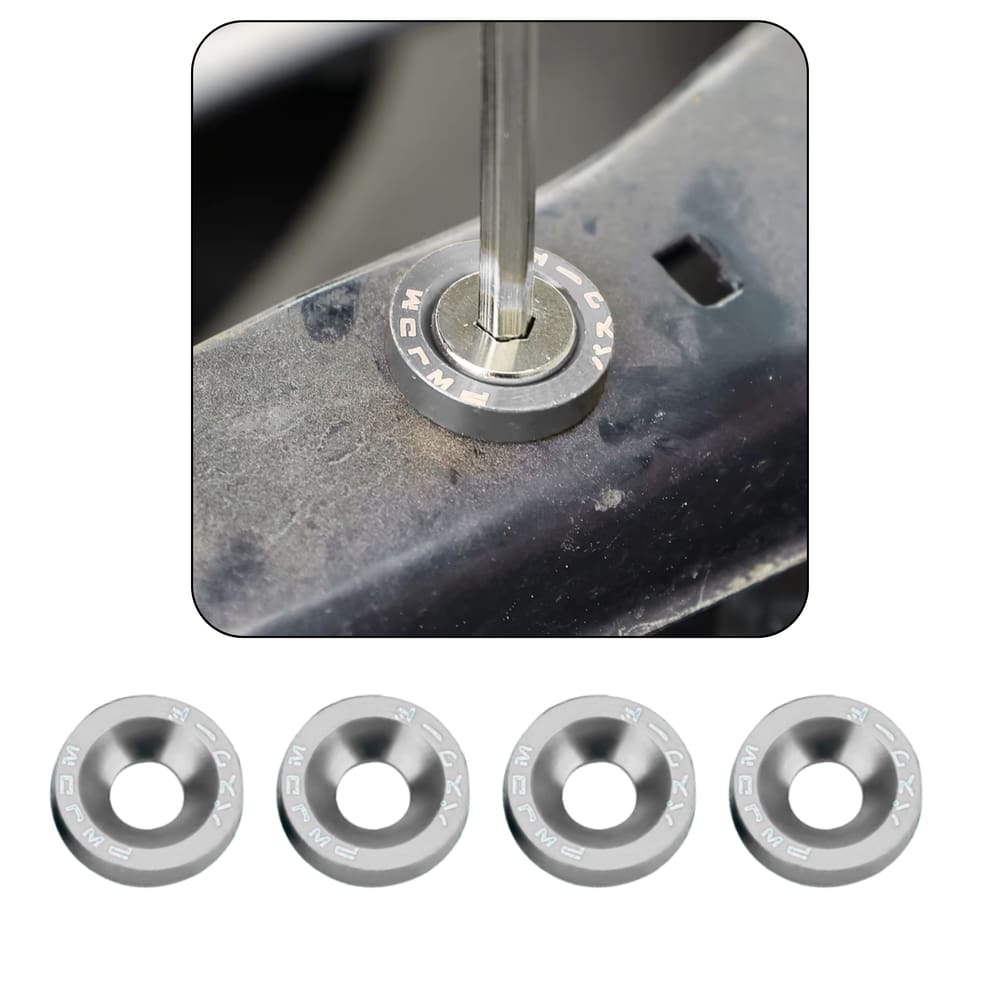 Parafuso Arruela Anodizadas 10 Unidade M6 Tuning Carro Cinza