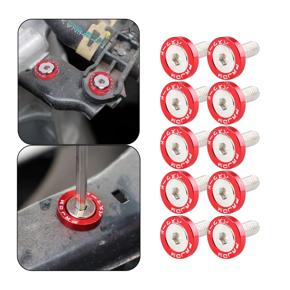Parafuso Arruela Anodizada Universal Tunning M6 Kit 10 und