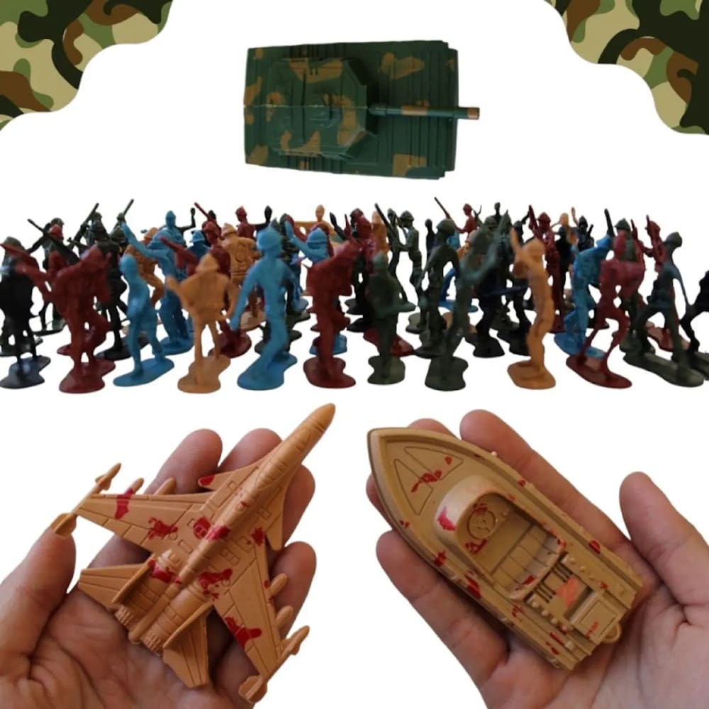 Brinquedo Soldadinhos Bonecos Miniatura 21 Peças Exército