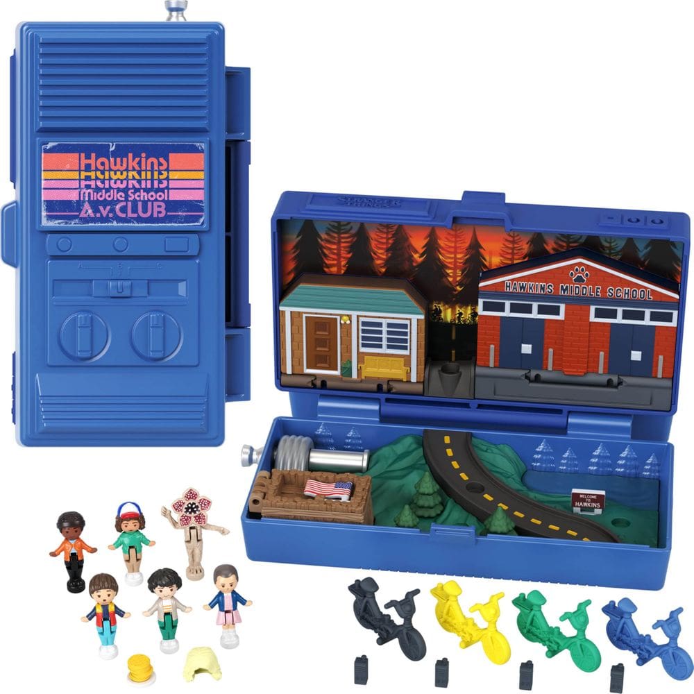 Conjunto de brinquedos para colecionador Polly Stranger Things com 6 bonecas