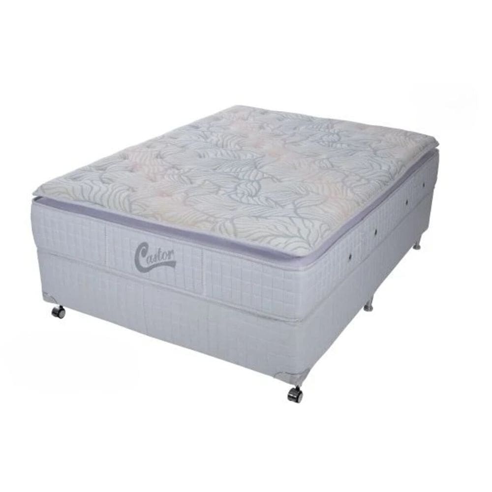 Cama Box Queen Castor Vitagel Super Luxo One Face 158X198X56 + Box Castor