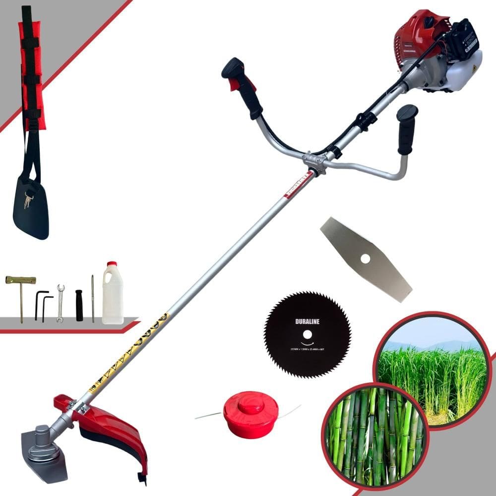 Roçadeira Completa Profissional Kawashima BCJ620L À Gasolina 2T 62cc 3HP de Potência 10.000rpm + Lâmina Facão + Lâmina 80 Dentes + Carretel Nylon