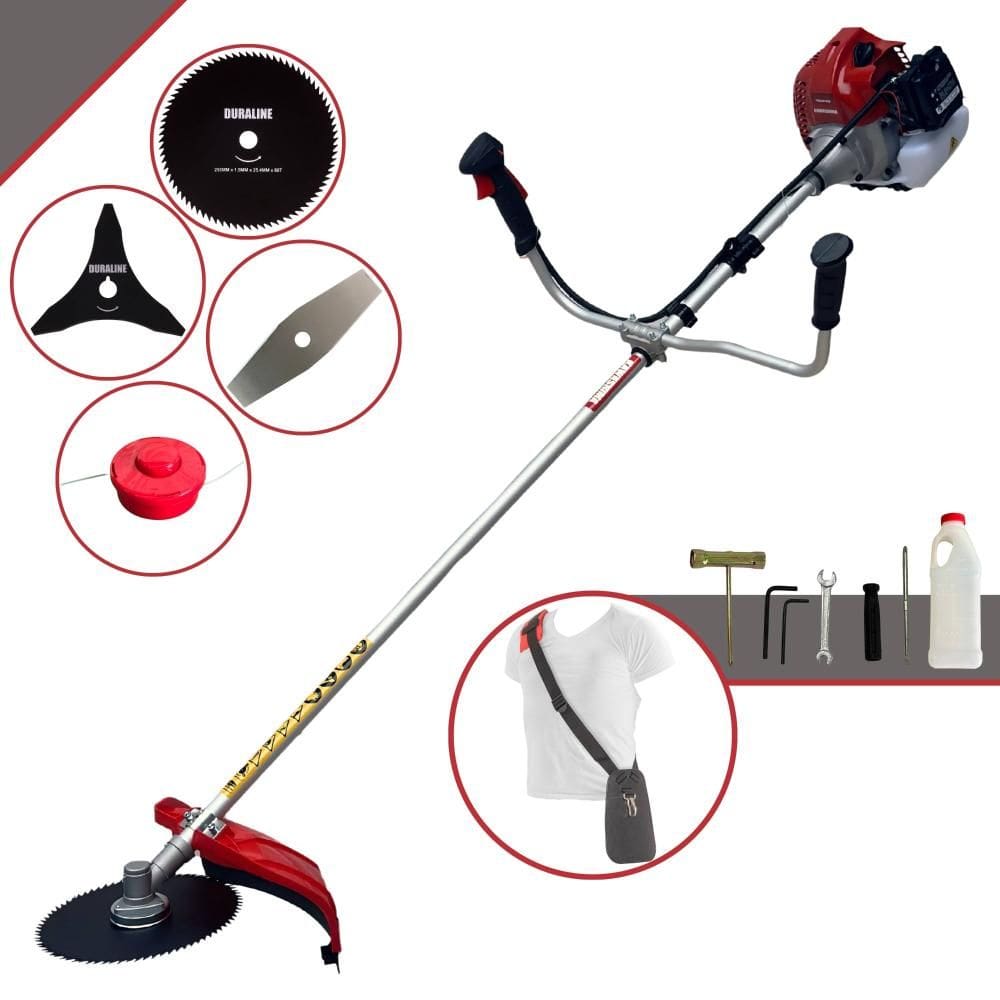 Roçadeira Kawashima BCJ620L À Gasolina 62cc 3HP 10.000rpm Multifunções Com Carretel Nylon + Lâmina Facão + Lâmina 3 Pontas + Lâmina 80 Dentes