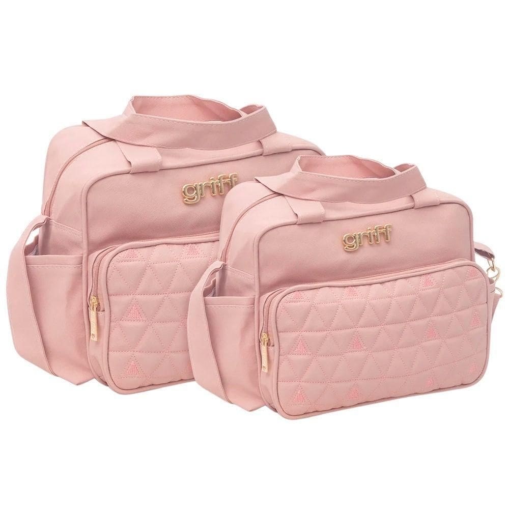 Kit Bolsas Maternidade Triângulo Baby Premium Rosé
