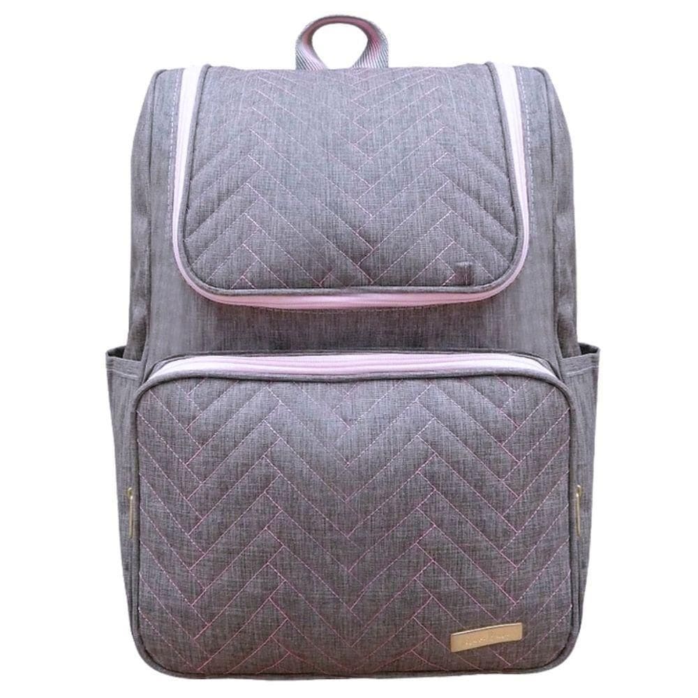Mochila Maternidade Deluxe Baby Cinza E Rosa