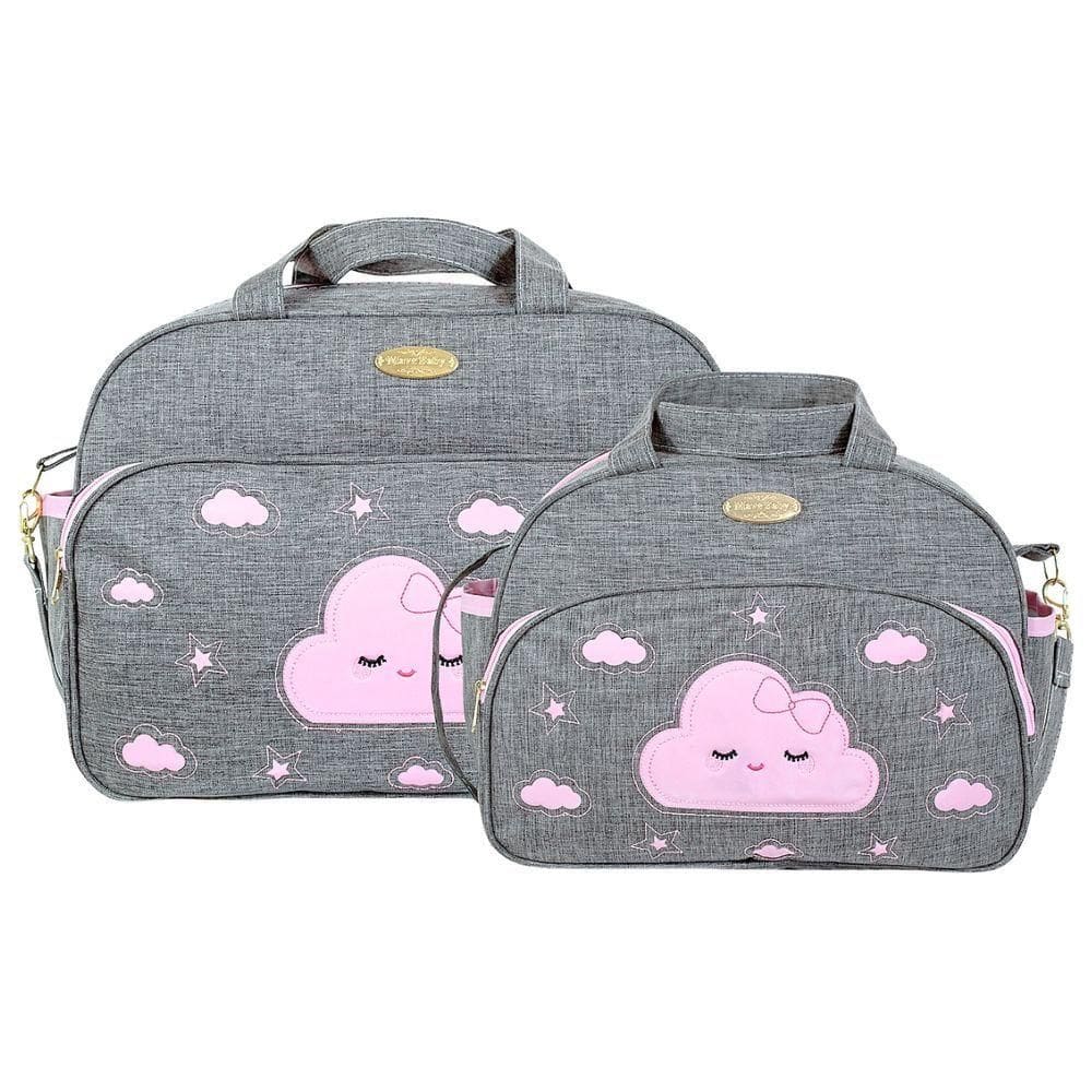 Kit Bolsas Maternidade Baby Essence Cinza E Rosa