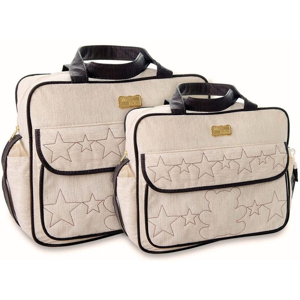 Kit Bolsas Maternidade Príncipe Princesa Baby Bege